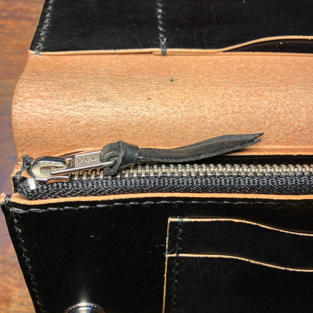 トラッカーウォレット　ブラック　国産本革　レザークラフト