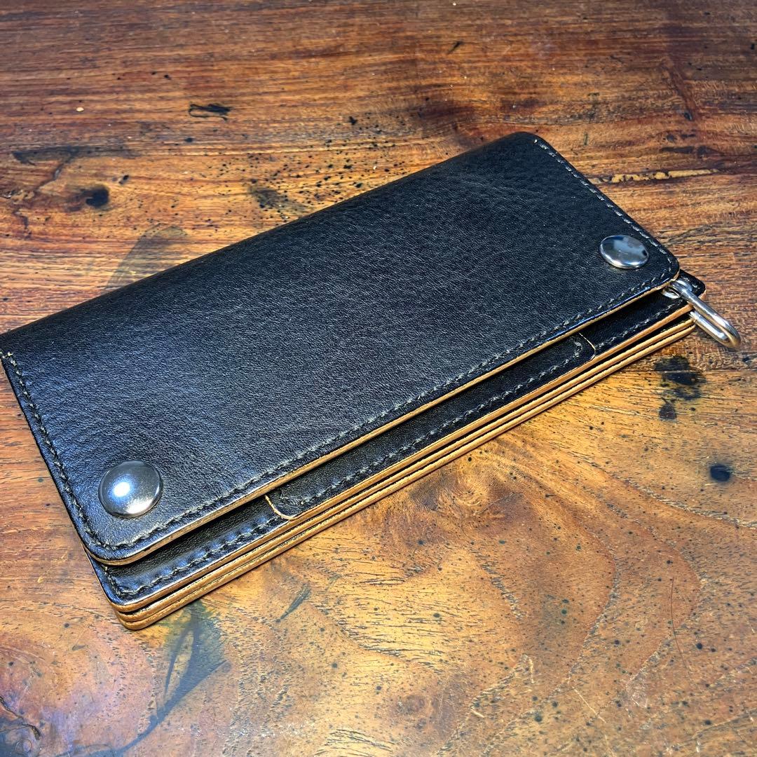 トラッカーウォレット　ブラック　国産本革　レザークラフト