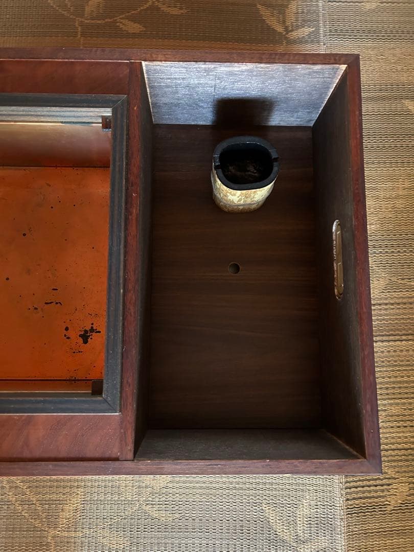 火鉢長火鉢/角火鉢/角型/囲炉裏/箱型火鉢/火桶/昭和レトロアンティーク　 木製