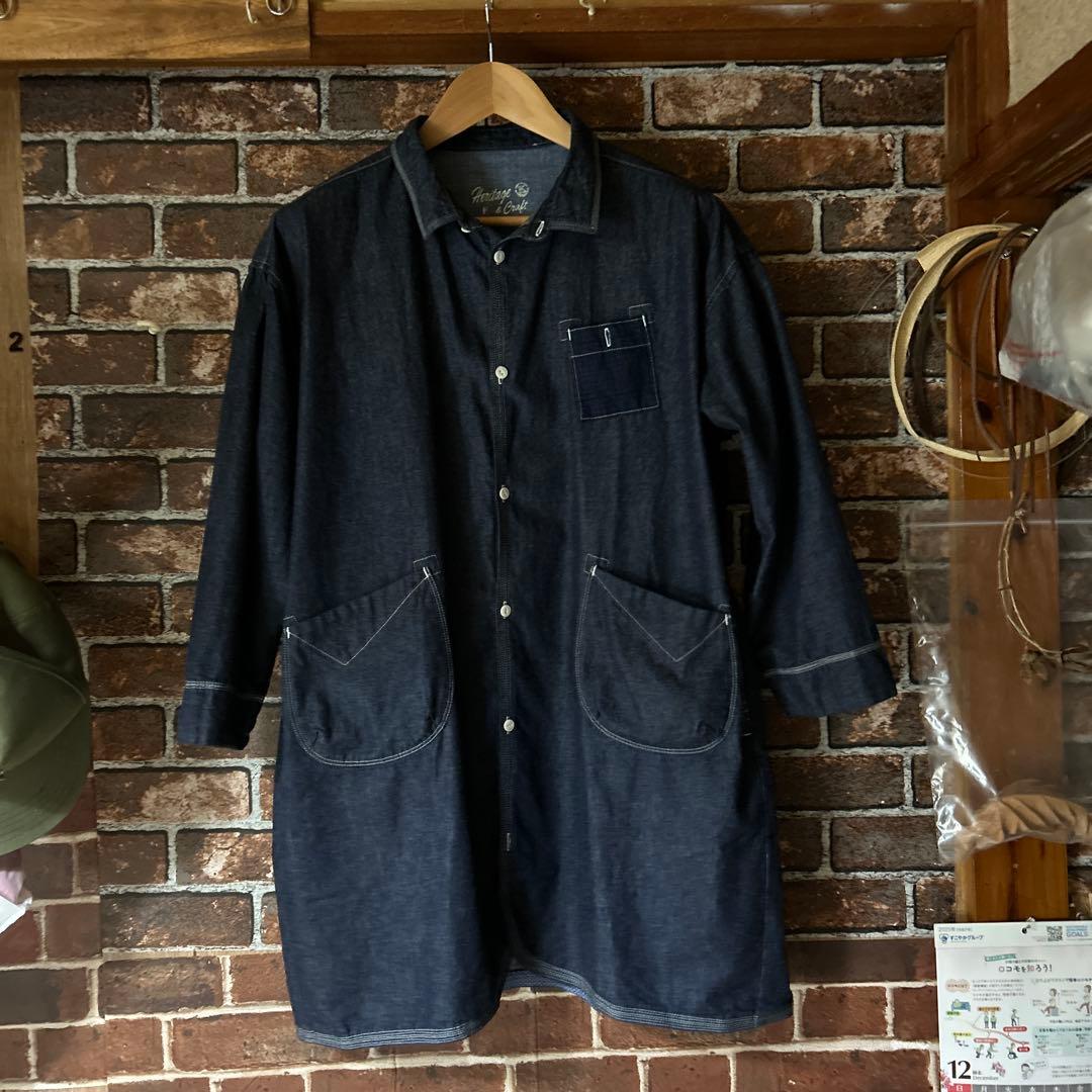 ダークデニム ロングシャツ男女兼用快晴堂