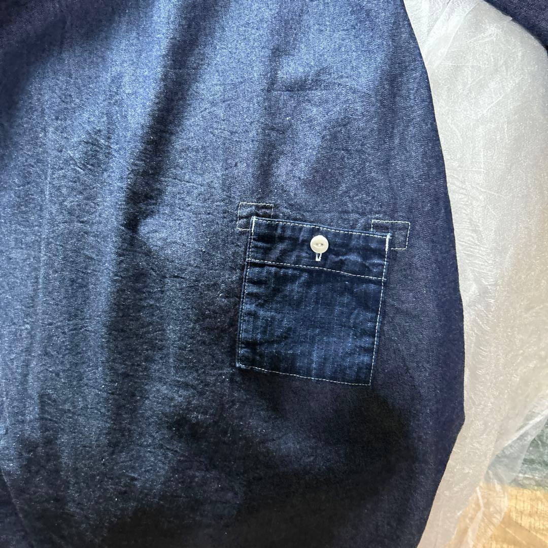 ダークデニム ロングシャツ男女兼用快晴堂