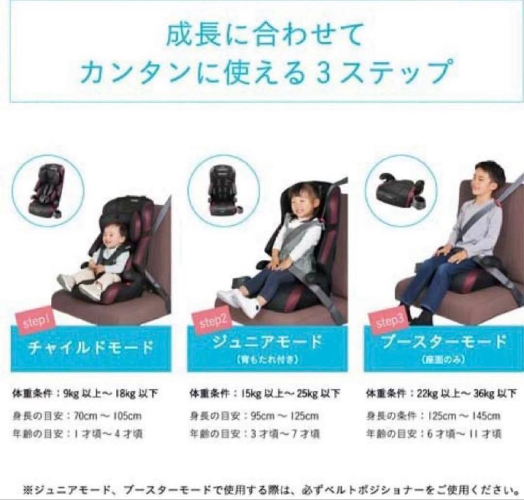 美品 コンビ ジョイトリップ エアスルー GH ネイビー ジュニアシート