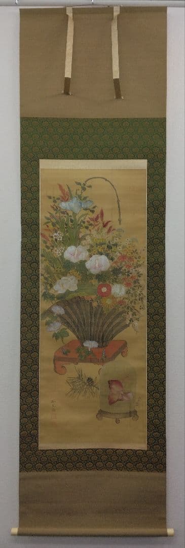 808Love 様用　柳里恭／柳沢淇園【金魚】絹本　肉筆　掛軸