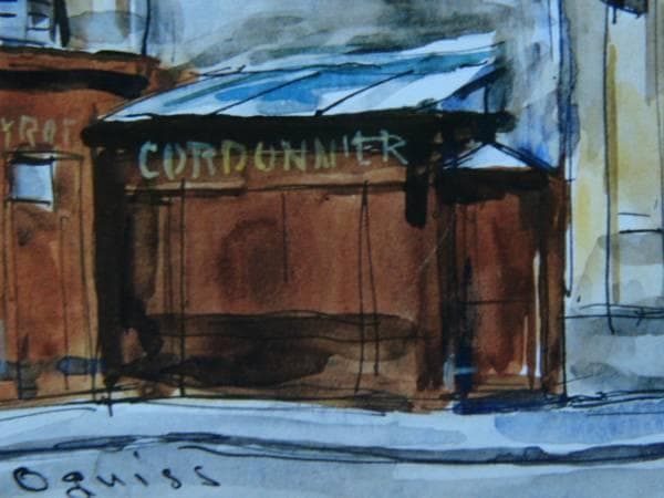 荻須　高徳、フラン・ブールジョワ街、希少画集画、新品額付