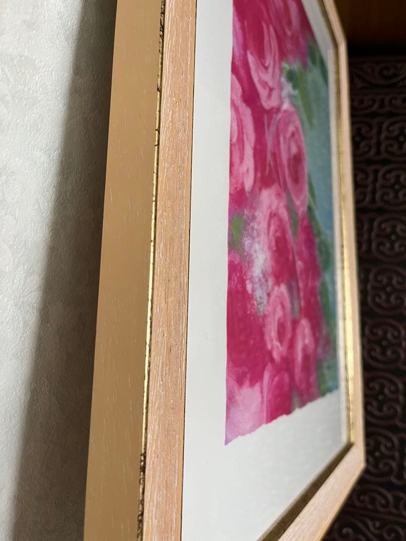 額入り版画　58×46 ジニー・キム　65枚限定 ED、サイン、証明書有　ピンク