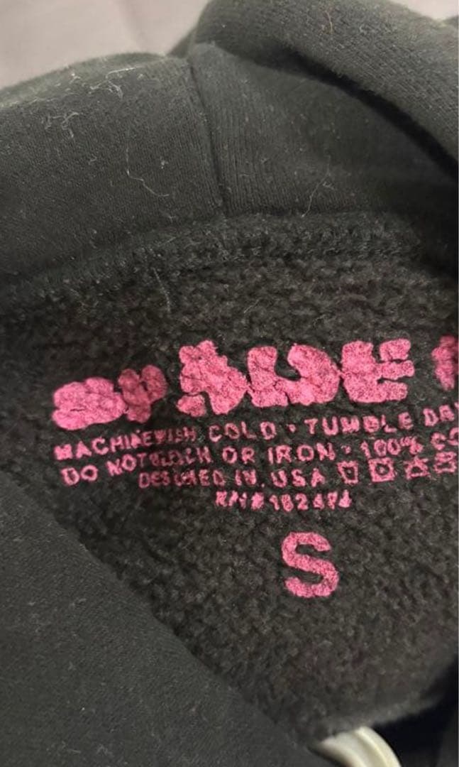 Sp5der P*nk Hoodie (Black Pink) パーカー S