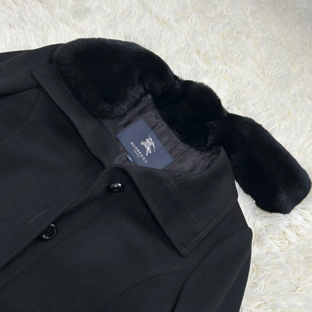 【新品タグ付/L】バーバリーロンドン チェスターコート アウター カシミヤ 黒