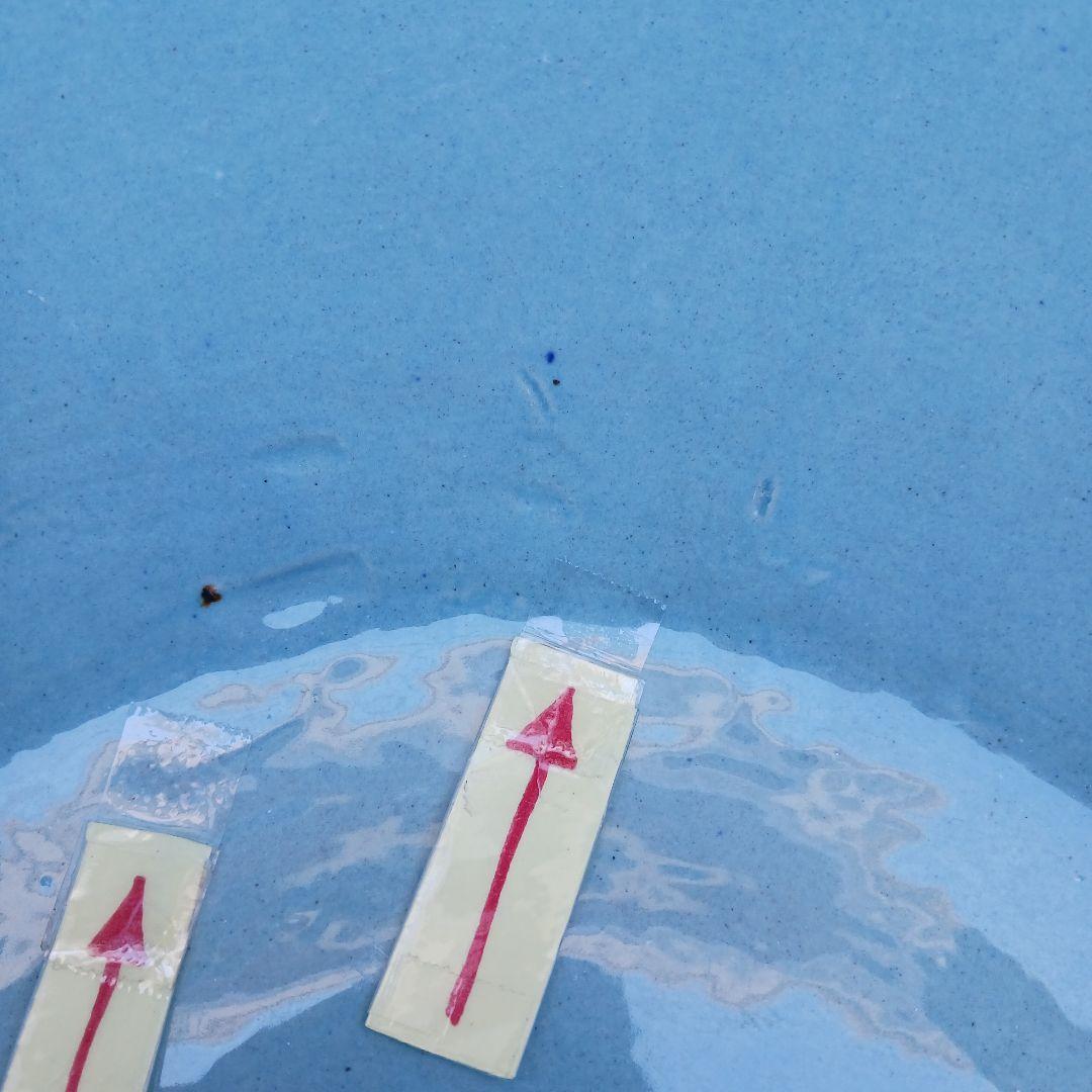 新品　∅50　陶器　睡蓮鉢　特大　メダカ鉢　難有　手書き絵　花柄　手造りLKB2