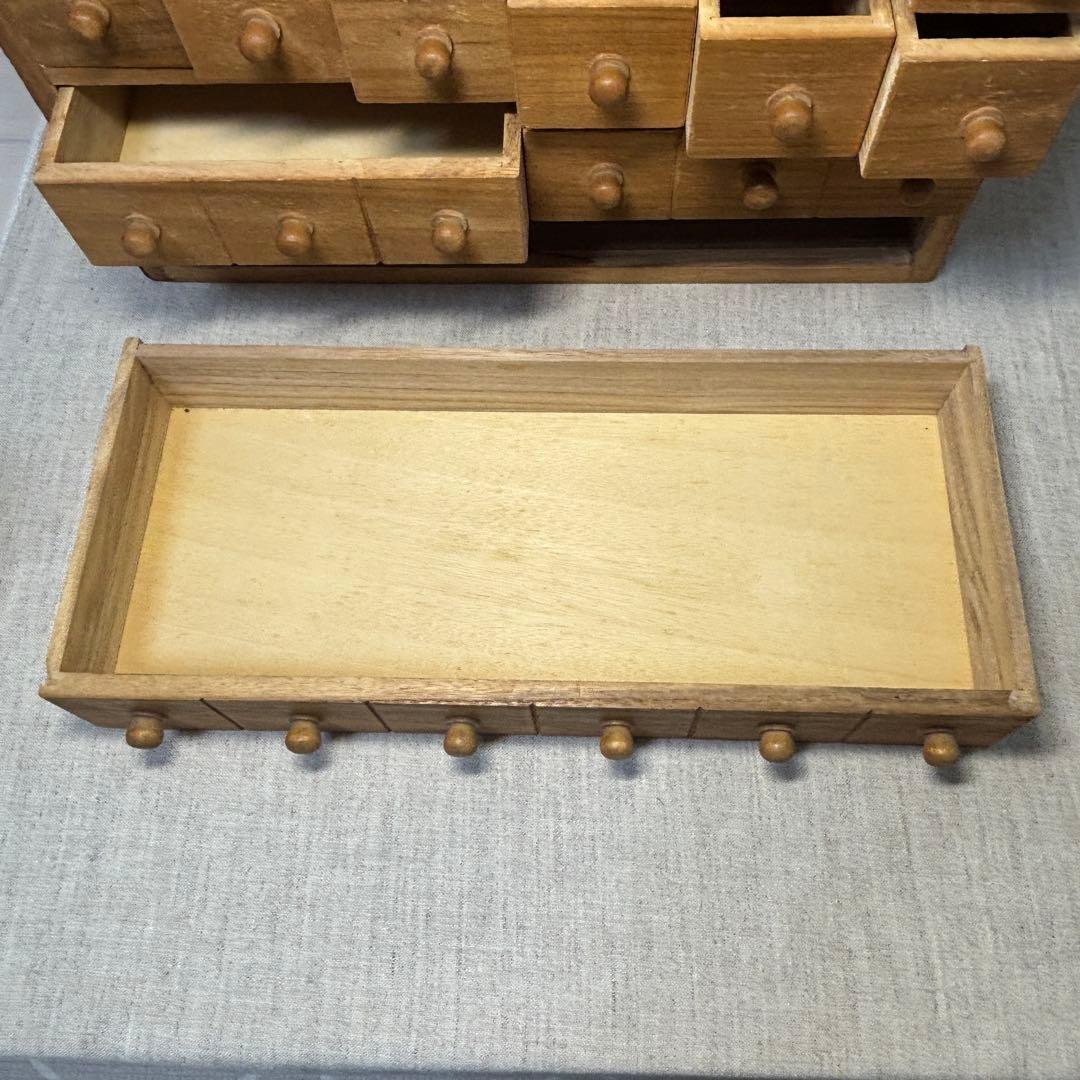 s*a様 整理木箱　引き出し　古家具　木製　マス目　小引き出し