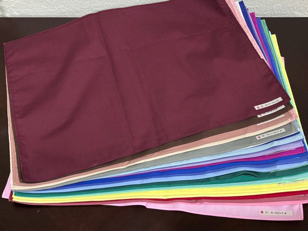 【色名付き】パーソナルカラードレープ120色【縁縫製済のプロ仕様】