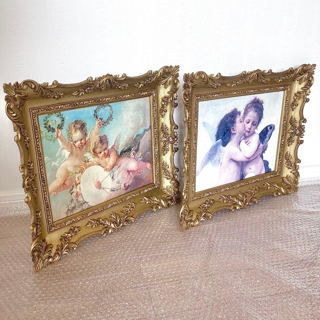 限定セール中！ ◆アンティーク 額 天使 エンジェル 絵画 アート 額縁