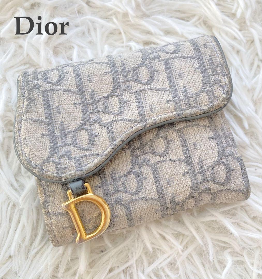 Dior 三つ折り財布 サドル ロータスウォレット オブリーク　ミニウォレット