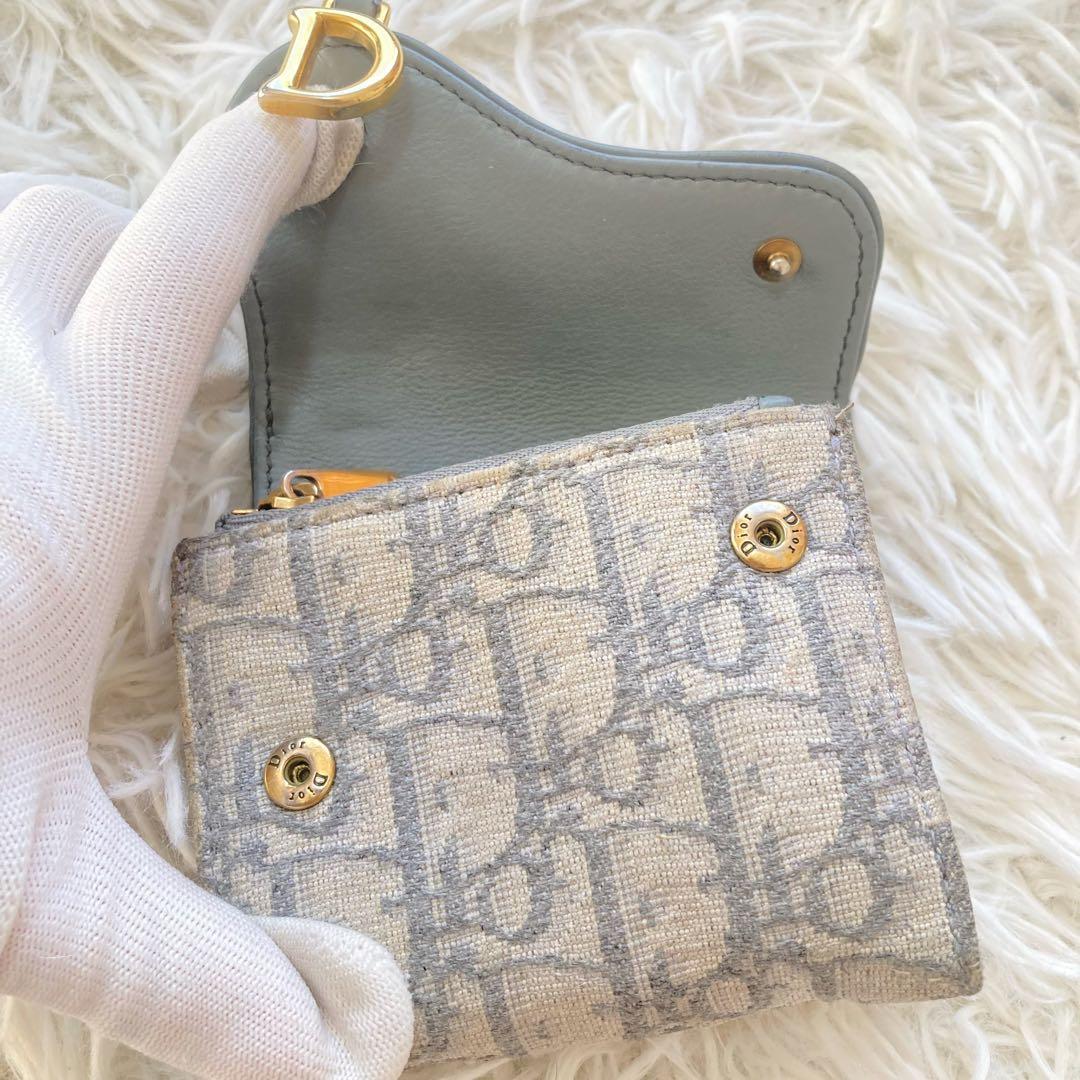 Dior 三つ折り財布 サドル ロータスウォレット オブリーク　ミニウォレット