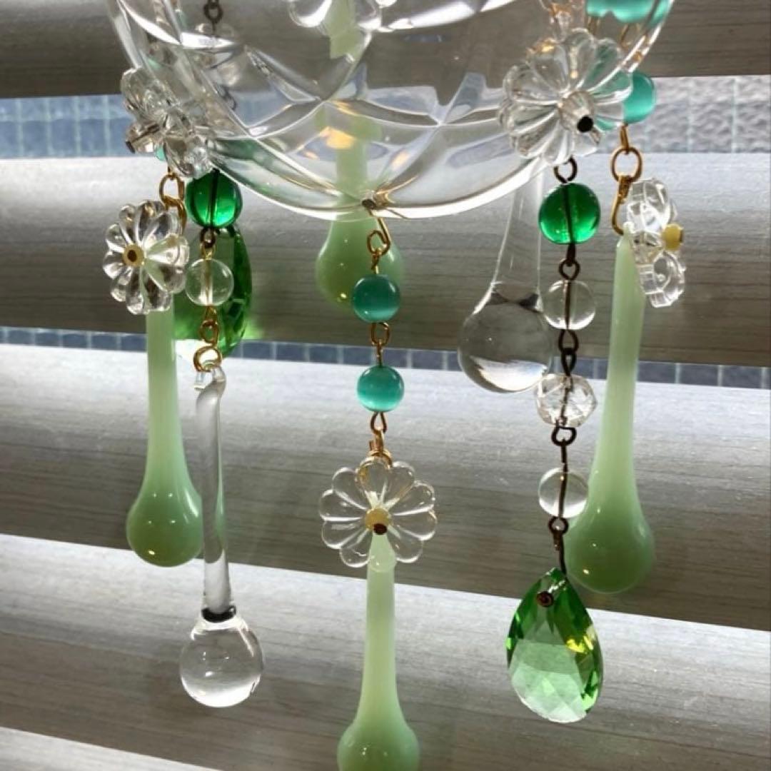 ミニシャンデリア　（メロンドロップ）　フランスアンティーク　1920年