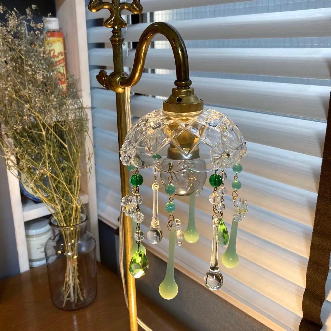 ミニシャンデリア　（メロンドロップ）　フランスアンティーク　1920年