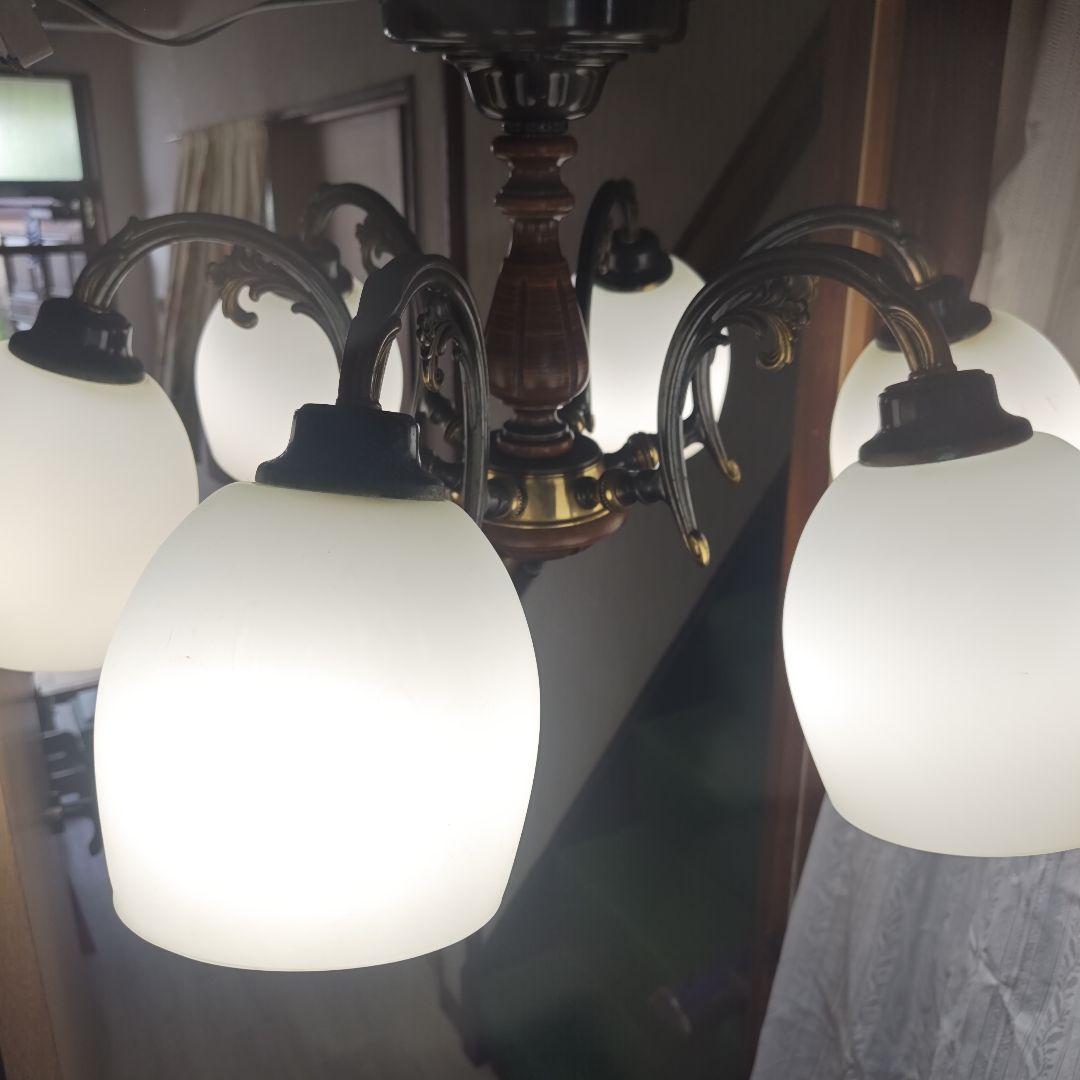 昭和レトロ　明和産業　6灯シャンデリア　当時物