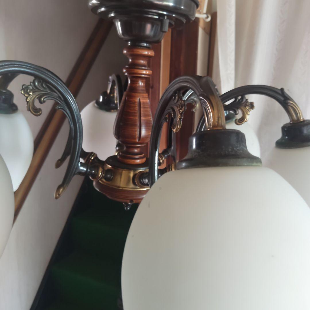 昭和レトロ　明和産業　6灯シャンデリア　当時物