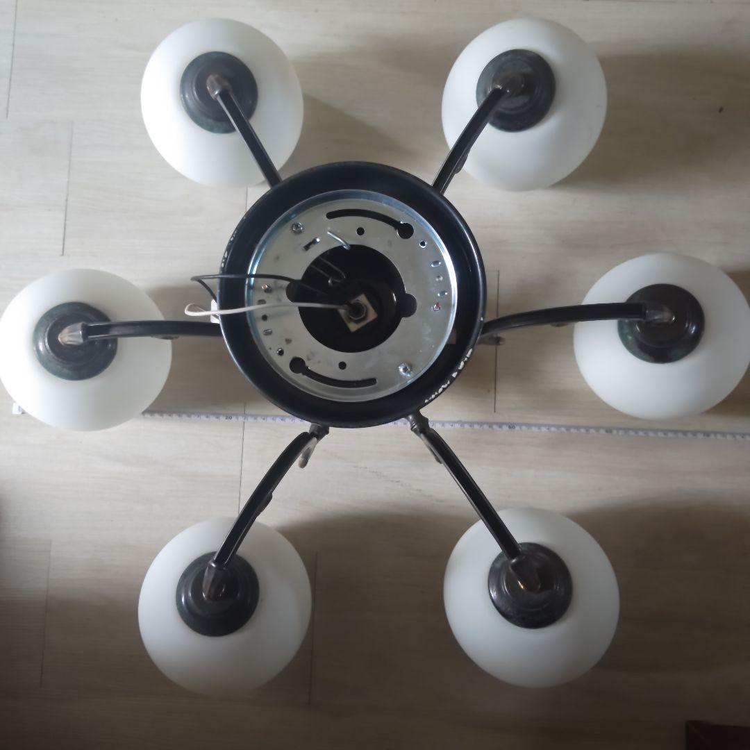 昭和レトロ　明和産業　6灯シャンデリア　当時物