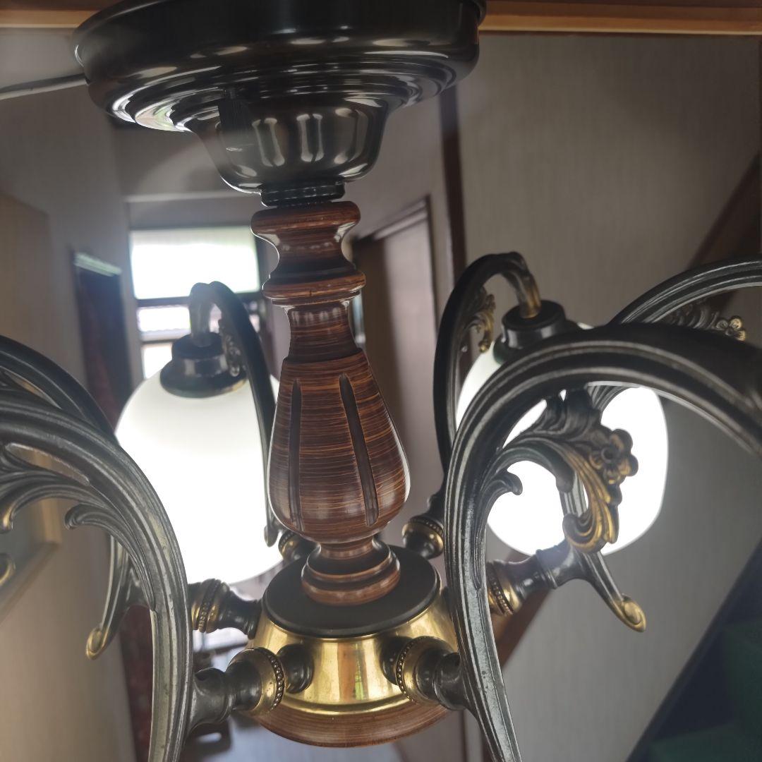 昭和レトロ　明和産業　6灯シャンデリア　当時物