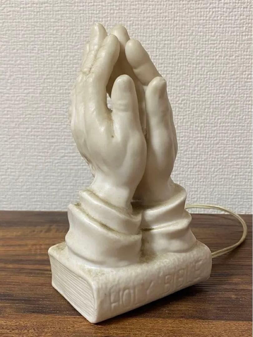 50s' ビンテージプレイハンドランプHOLY BIBLE 手を合わせたランプ