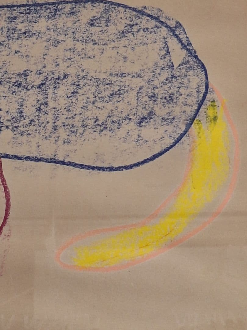 犀吉　　黒田征太郎　クレヨン画　猫　2つセット