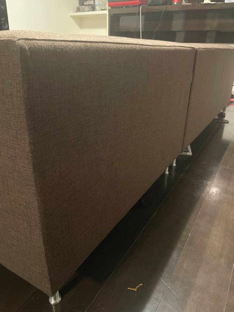 シモンズ　レテュ　カウチソファ　ブラウン L字型ファブリックソファ