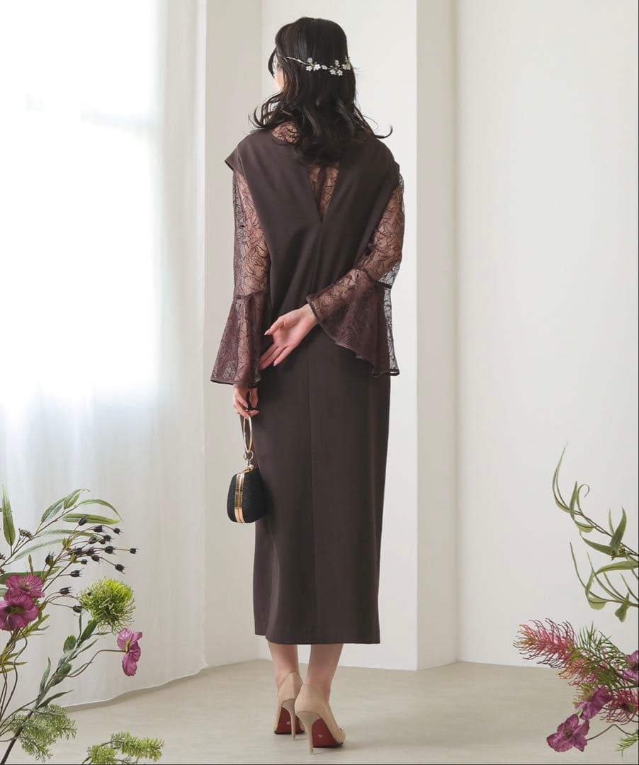 kana ベルスリーブ スリット 2way 結婚式ドレス