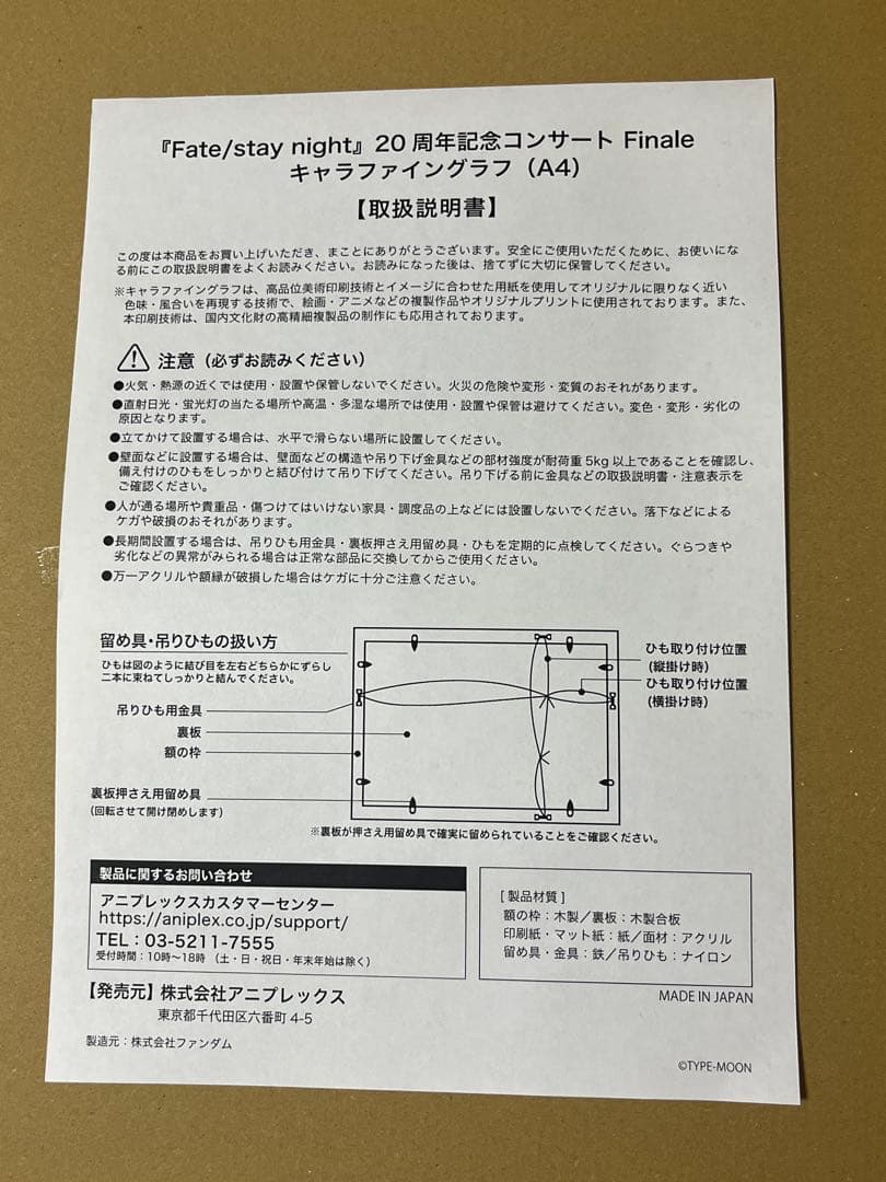 Fate/stay night A4キャラファイングラフ