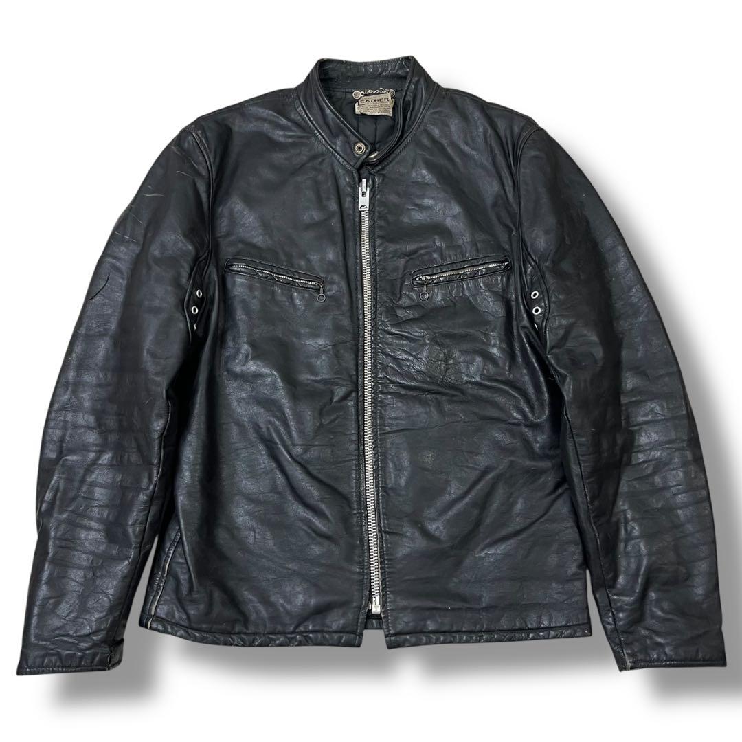 【ヴィンテージ】70s シングルライダース モーターサイクルジャケット 42