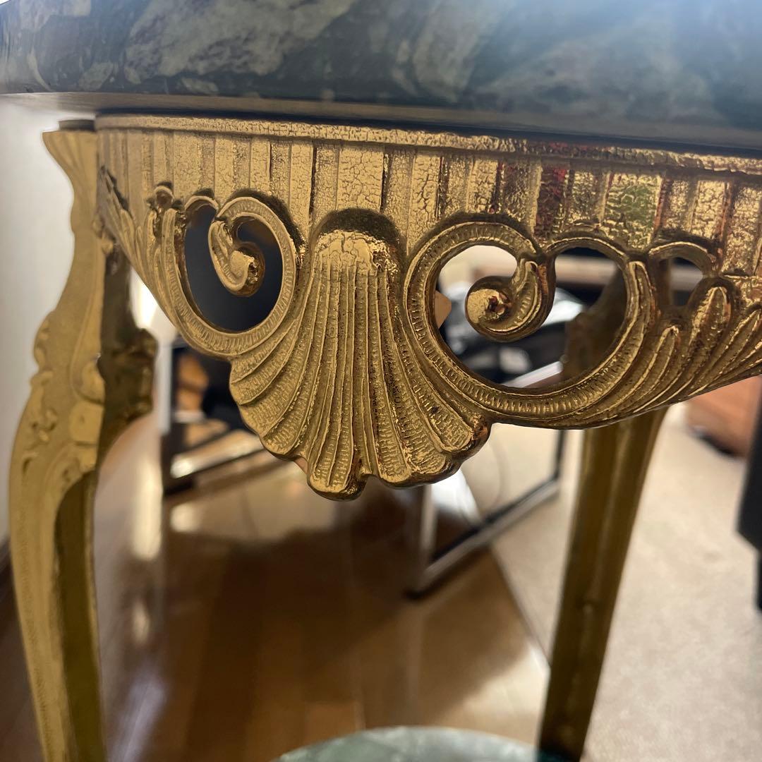 イタリア製 大理石 真鍮 花台 飾り台　猫足