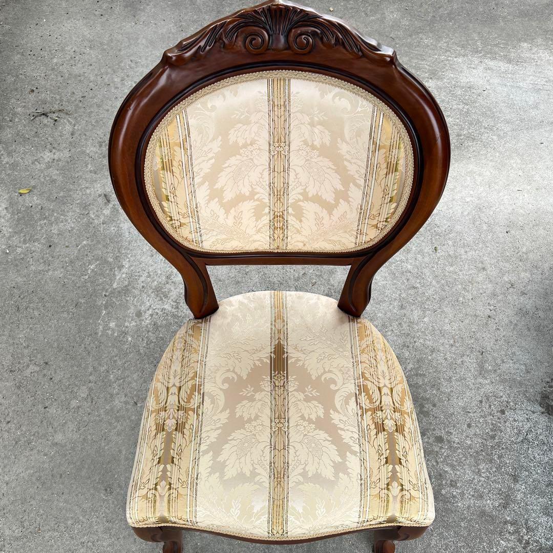 高級✨　木製　ダイニングテーブル　椅子　セット　アンティーク　艶　象嵌　イタリア