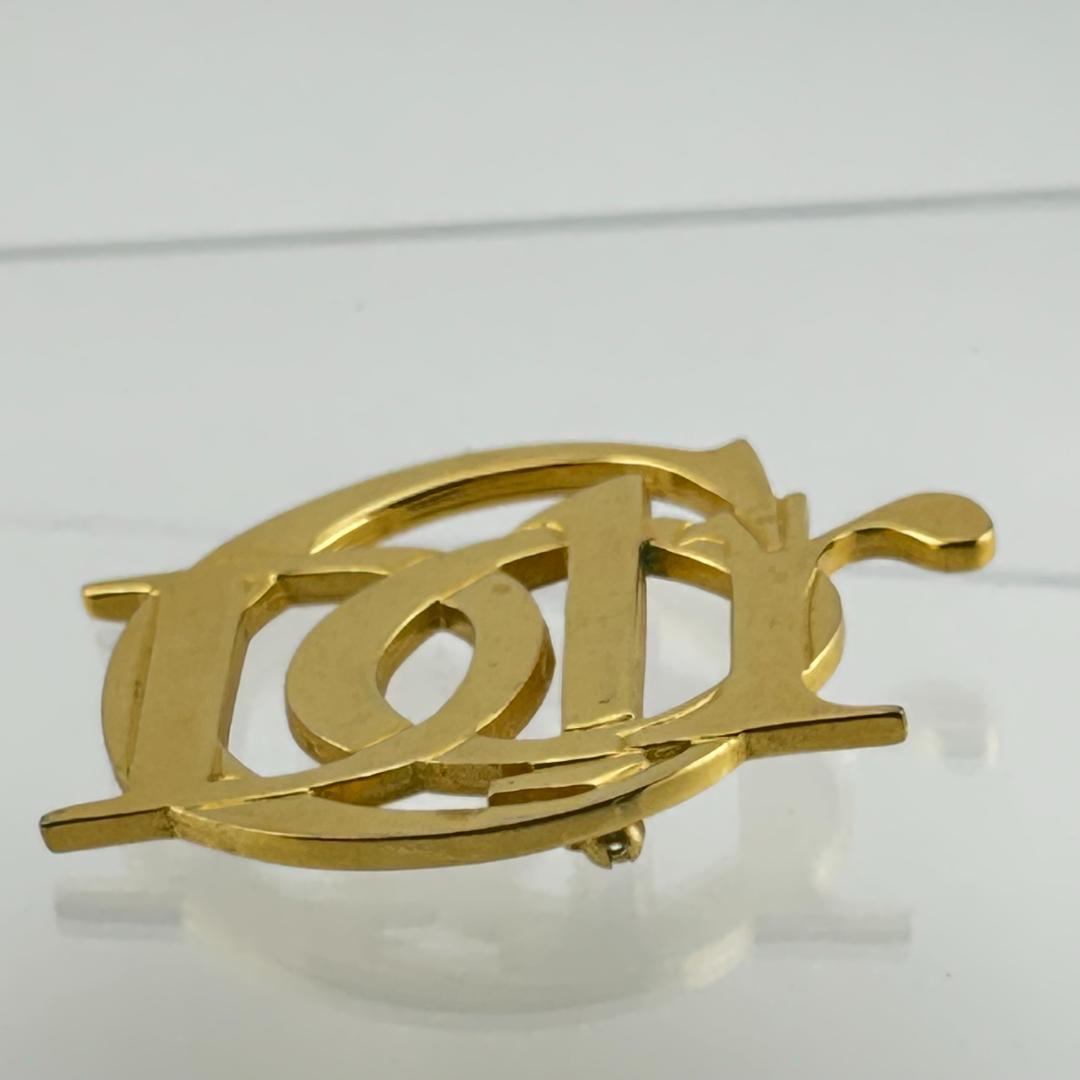 【美品】Christian Dior クリスチャンディオール CDロゴ ブローチ