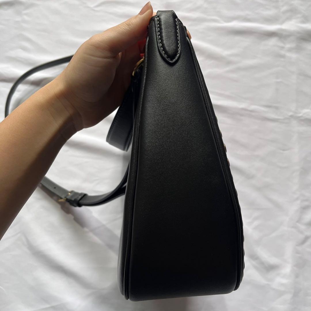 COACH テリ ホーボー バッグ グロメット ブラック 2way ショルダー