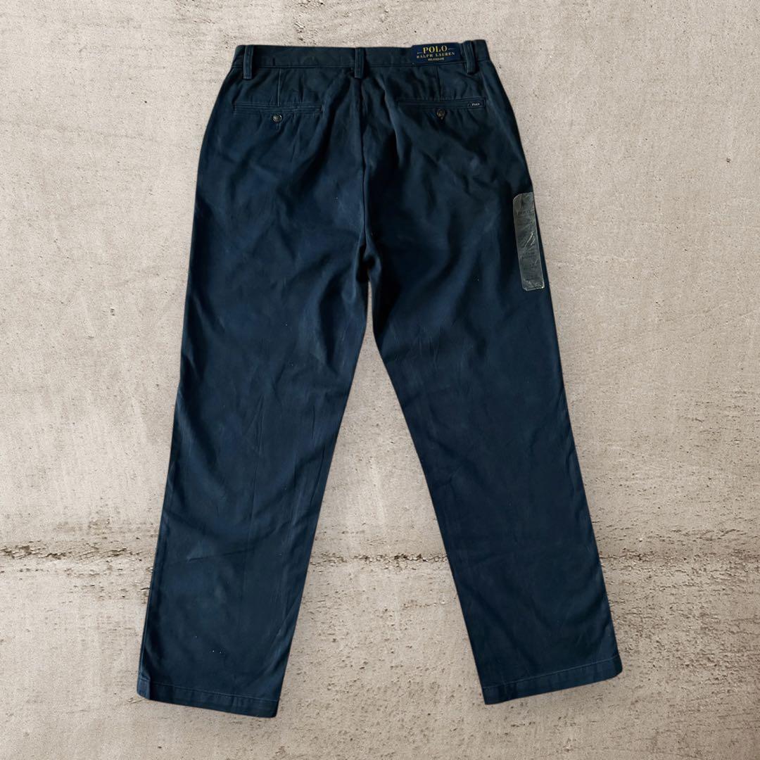 希少デッドストックPoloRalphLaurenラルフローレンチノパンW32濃紺