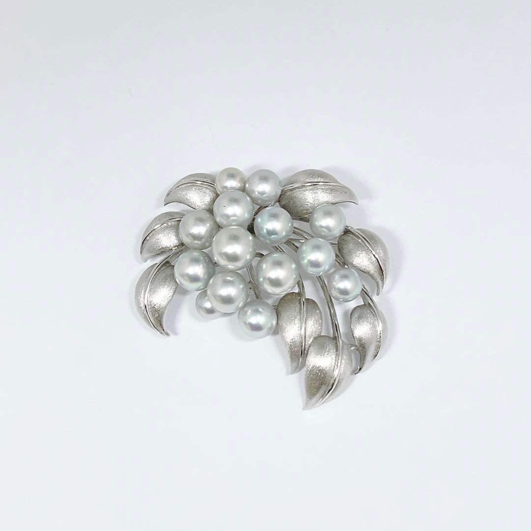 美品✨田崎真珠　TASAKI タサキ ブルーパール　ブローチ　コサージュ