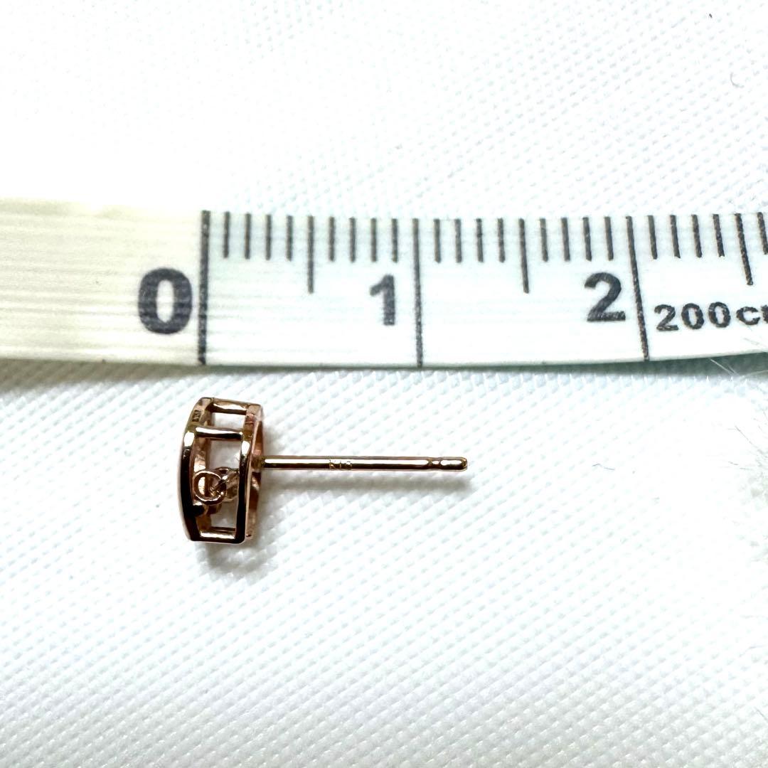 【K10 ダイヤ】ダンシングストーン　ピンクゴールドピアス