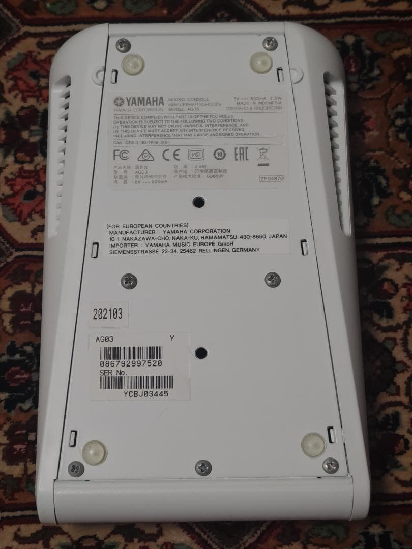 YAMAHA AG-03 ウェブキャスティングミキサー ヤマハ AG03
