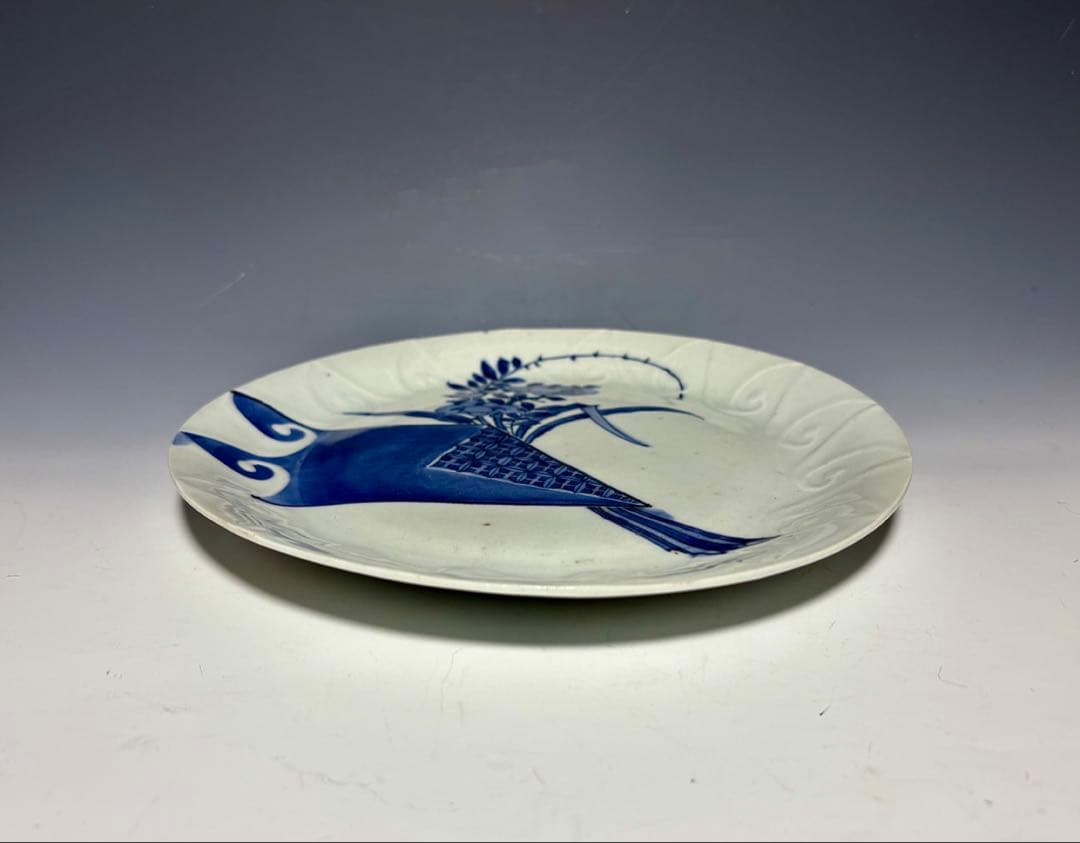 「藍九谷」短冊花束文中皿 (完品)