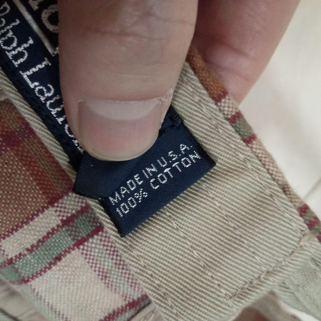 90s ポロ ラルフローレン キャップ ポロスポーツ ＲＲＬ チェック usa