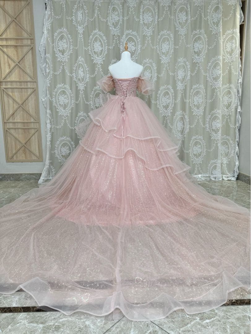 【まるこさん専用】ピンクドレス オフショルダー パニエ付き