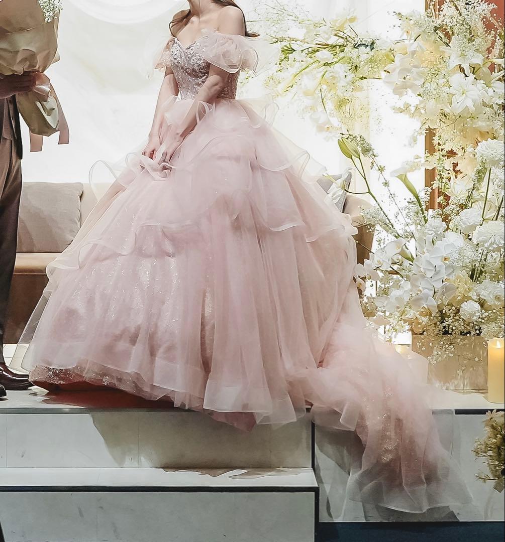 【まるこさん専用】ピンクドレス オフショルダー パニエ付き