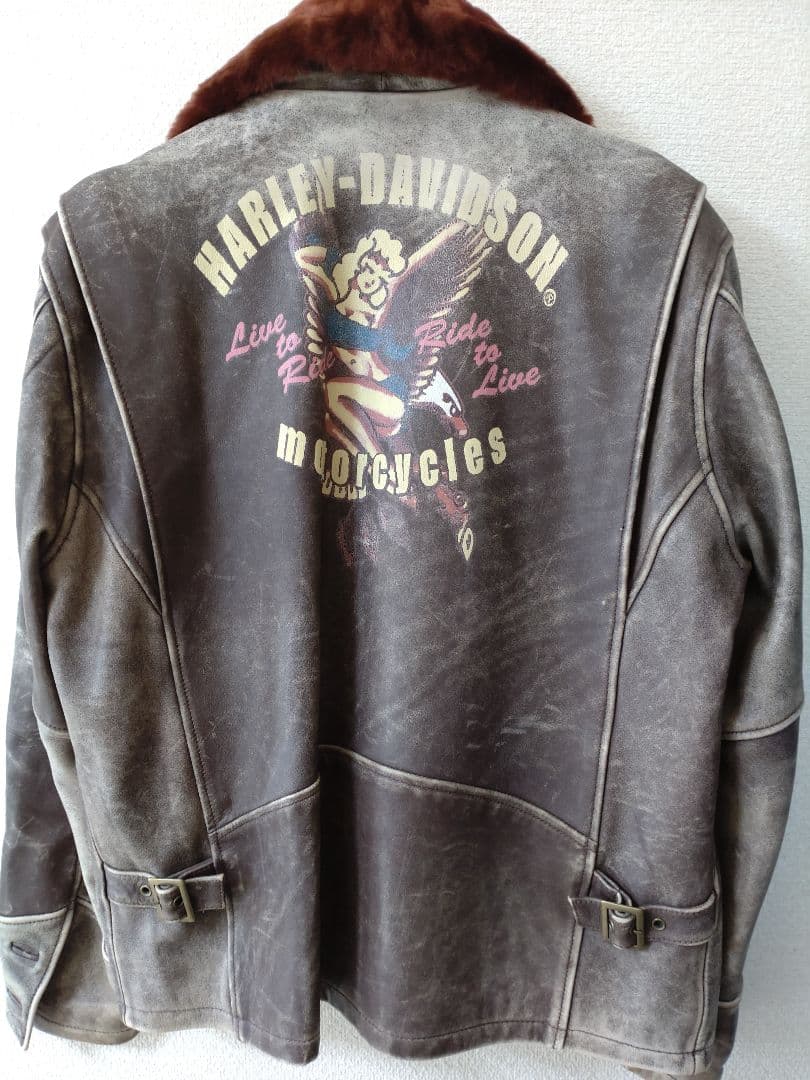 ☆ハーレーダビットソン☆本革/レザージャケット /ブラウン☆Sexy&cool☆