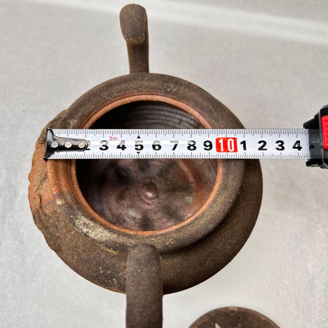 A057時代物　藤原陶斎 造　備前焼　龍鶏細工 香炉　茶道具　古美術品