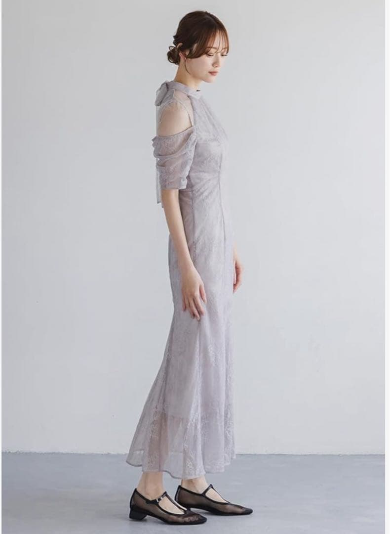 SNIDEL スナイデル シアーショルダーレースドレス