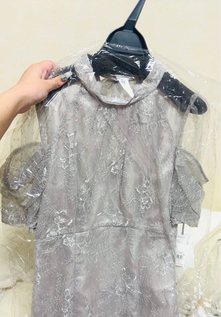 SNIDEL スナイデル シアーショルダーレースドレス