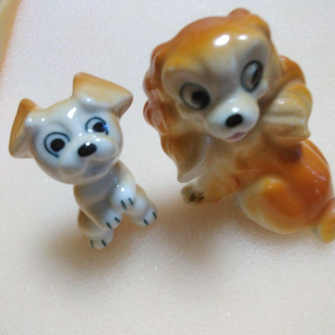昭和レトロビンテージアンティークコレクション親子犬&ゾウさん(陶器新品未使用)