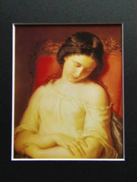 モレル・フョードル・アントーノビッチ、眠れる娘、希少画集画、新品額装付
