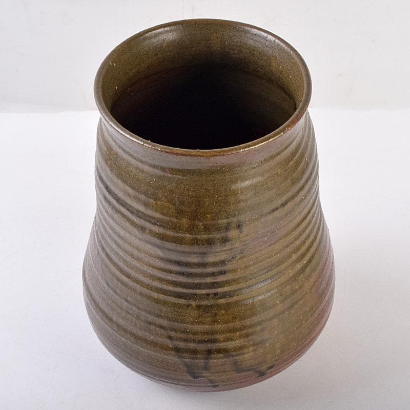 九谷焼　柳雨軒　三代　徳田八十吉作　花生　共箱　M　R9016B