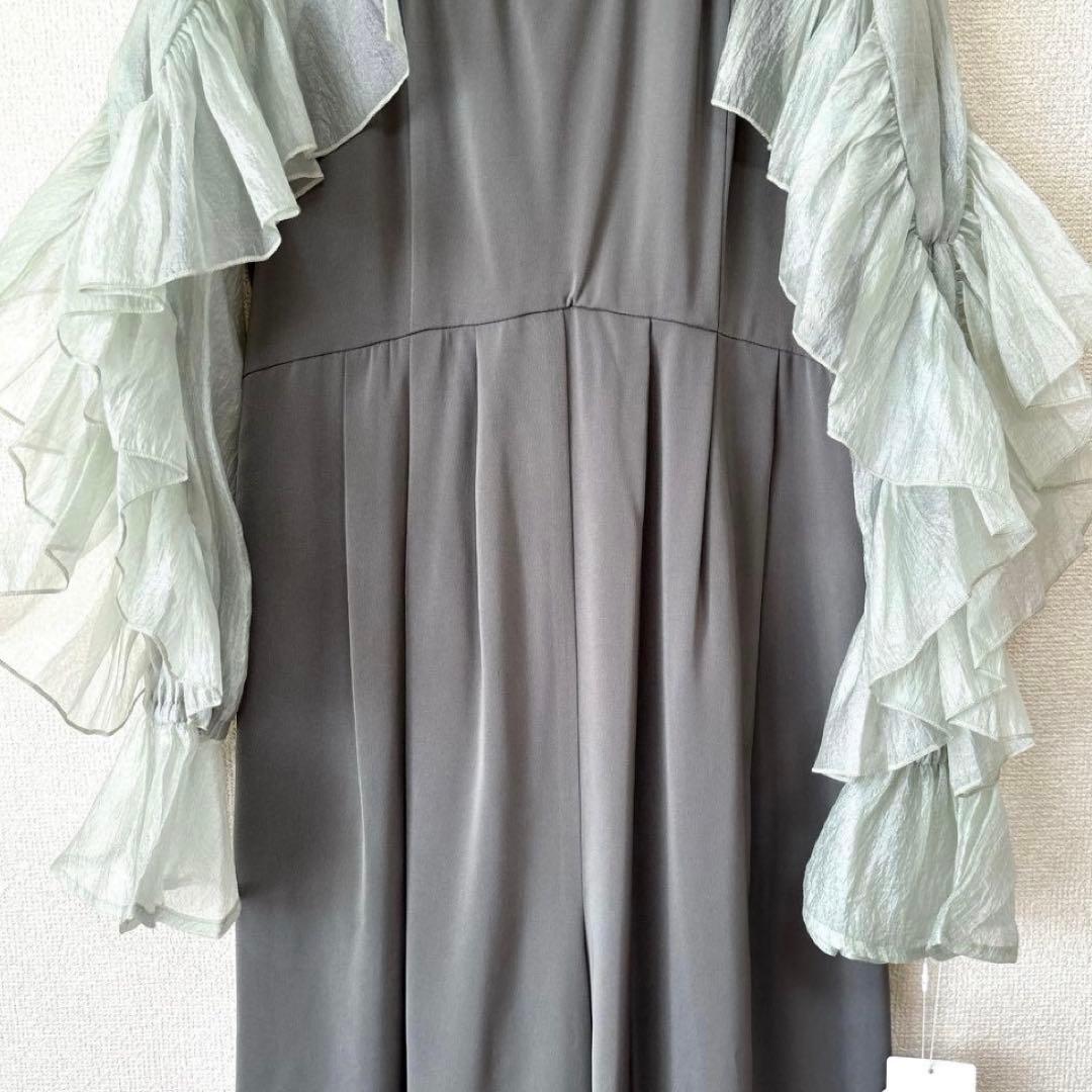 新作✨ドリードール シアーフリルパンツ パーティードレス オールインワン 緑 M