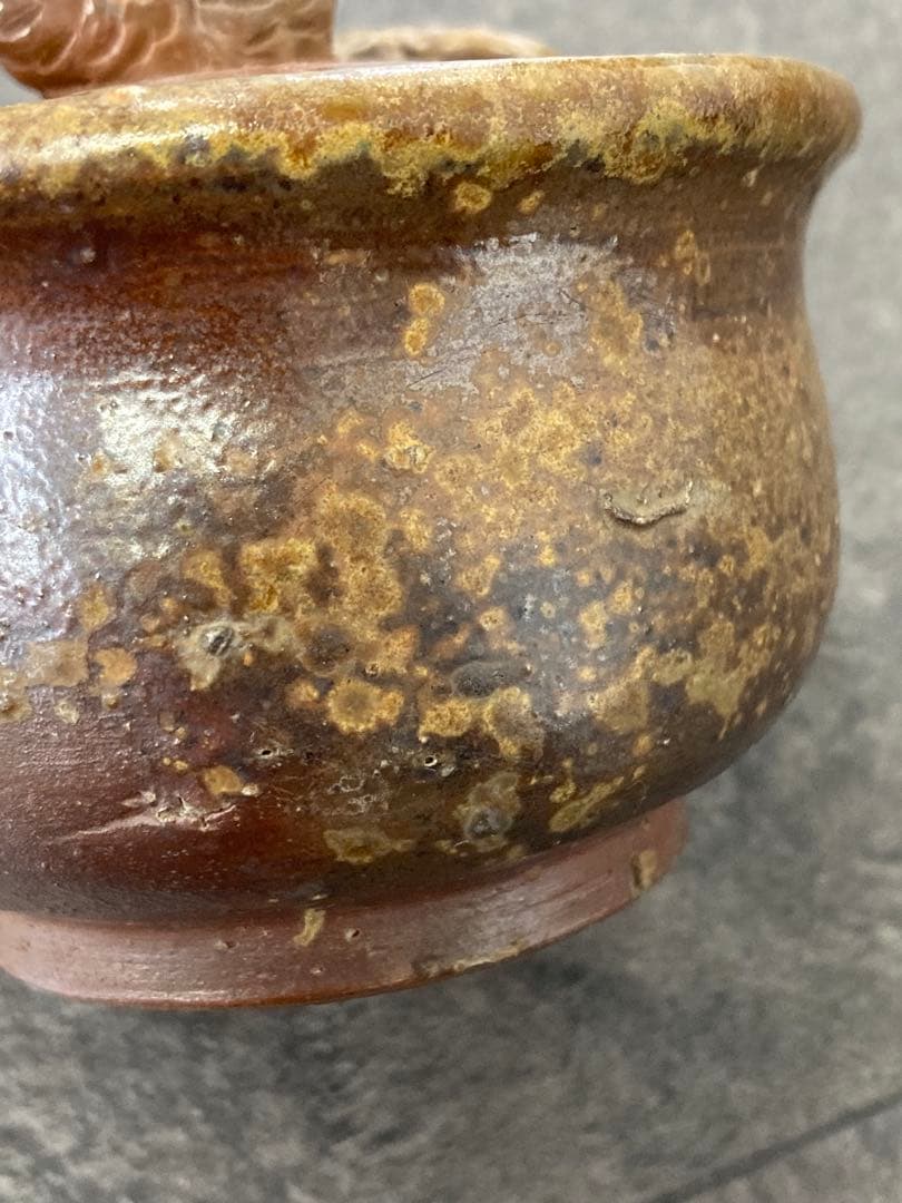 値下げ！備前焼 宝瓶 登り窯 松ぼっくり　手びねり 急須 陶磁器　煎茶　茶器